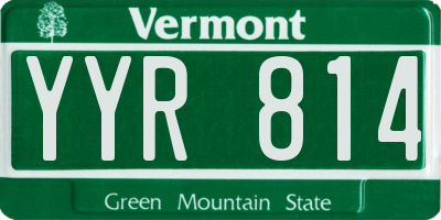 VT license plate YYR814