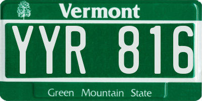 VT license plate YYR816