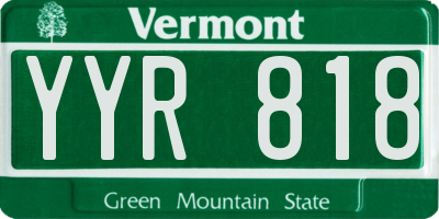 VT license plate YYR818