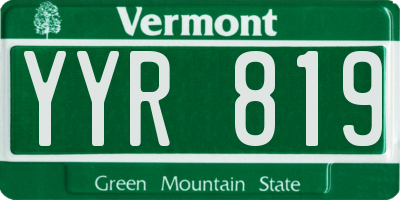 VT license plate YYR819