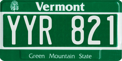VT license plate YYR821