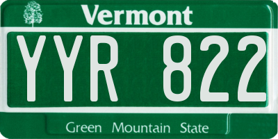 VT license plate YYR822