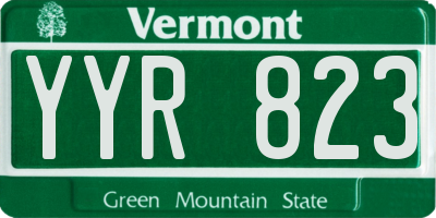 VT license plate YYR823