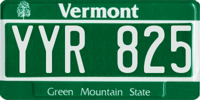 VT license plate YYR825