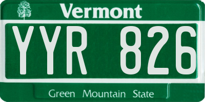 VT license plate YYR826