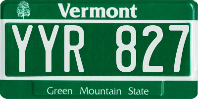 VT license plate YYR827