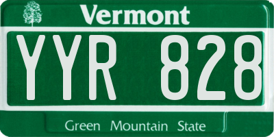 VT license plate YYR828