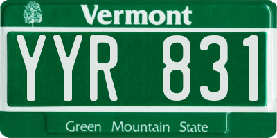 VT license plate YYR831