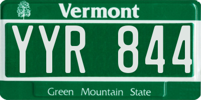 VT license plate YYR844