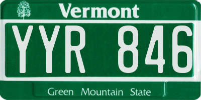 VT license plate YYR846