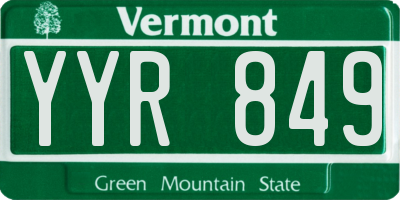 VT license plate YYR849
