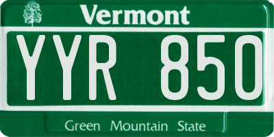 VT license plate YYR850