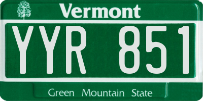 VT license plate YYR851