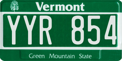 VT license plate YYR854