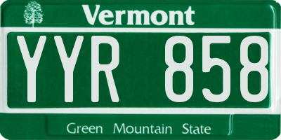 VT license plate YYR858