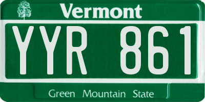 VT license plate YYR861