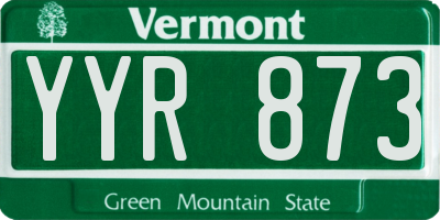 VT license plate YYR873