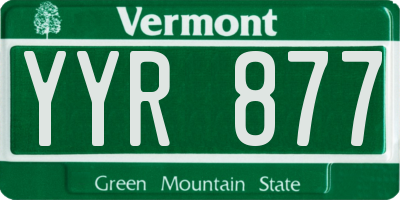 VT license plate YYR877