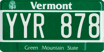 VT license plate YYR878