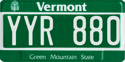VT license plate YYR880