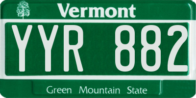 VT license plate YYR882