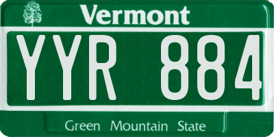 VT license plate YYR884