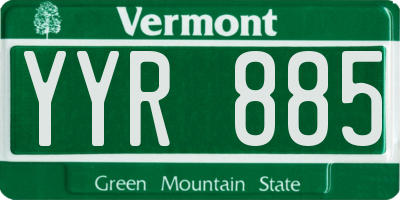 VT license plate YYR885