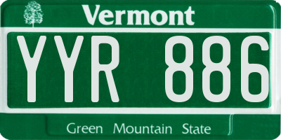 VT license plate YYR886