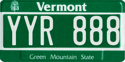 VT license plate YYR888