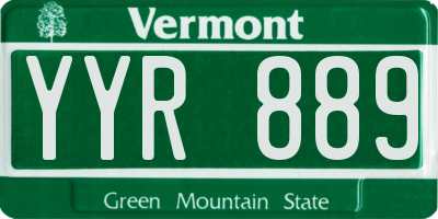 VT license plate YYR889