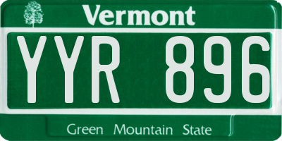 VT license plate YYR896