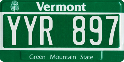VT license plate YYR897