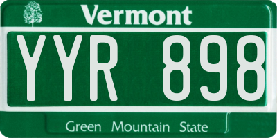 VT license plate YYR898