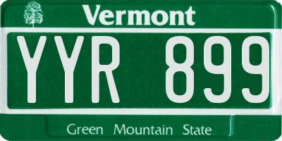 VT license plate YYR899