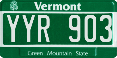 VT license plate YYR903