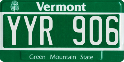 VT license plate YYR906