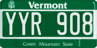 VT license plate YYR908
