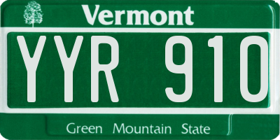 VT license plate YYR910