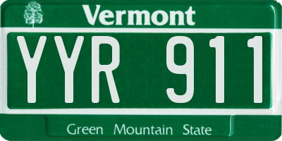 VT license plate YYR911