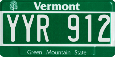 VT license plate YYR912