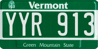 VT license plate YYR913