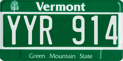 VT license plate YYR914
