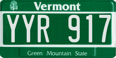 VT license plate YYR917