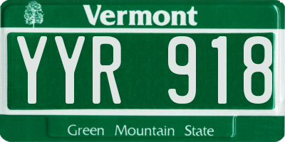 VT license plate YYR918