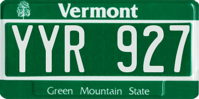 VT license plate YYR927