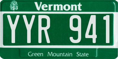 VT license plate YYR941