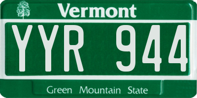 VT license plate YYR944