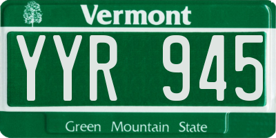 VT license plate YYR945