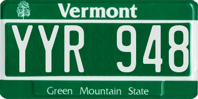 VT license plate YYR948