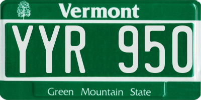 VT license plate YYR950